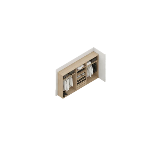 I-formad walk-in closet layout